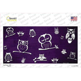Purple White Owl Oil Rubbed Novelty Sticker Decal