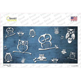 Light Blue White Owl Oil Rubbed Novelty Sticker Decal