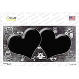 Black White Owl Hearts Oil Rubbed Novelty Sticker Decal