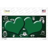Green White Owl Hearts Oil Rubbed Novelty Sticker Decal