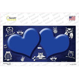 Blue White Owl Hearts Oil Rubbed Novelty Sticker Decal