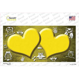 Yellow White Owl Hearts Oil Rubbed Novelty Sticker Decal