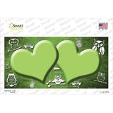 Lime Green White Owl Hearts Oil Rubbed Novelty Sticker Decal