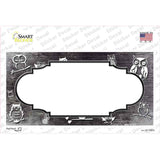 Black White Owl Scallop Oil Rubbed Novelty Sticker Decal