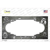 Gray White Owl Scallop Oil Rubbed Novelty Sticker Decal