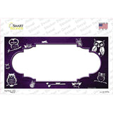 Purple White Owl Scallop Oil Rubbed Novelty Sticker Decal