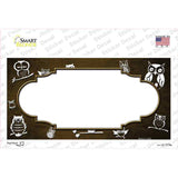 Brown White Owl Scallop Oil Rubbed Novelty Sticker Decal