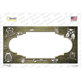 Gold White Owl Scallop Oil Rubbed Novelty Sticker Decal