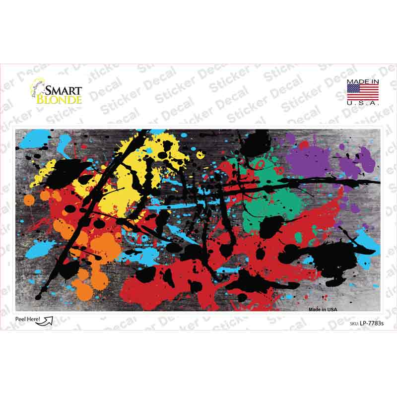 Black White Splatter Oil Rubbed Novelty Sticker Decal