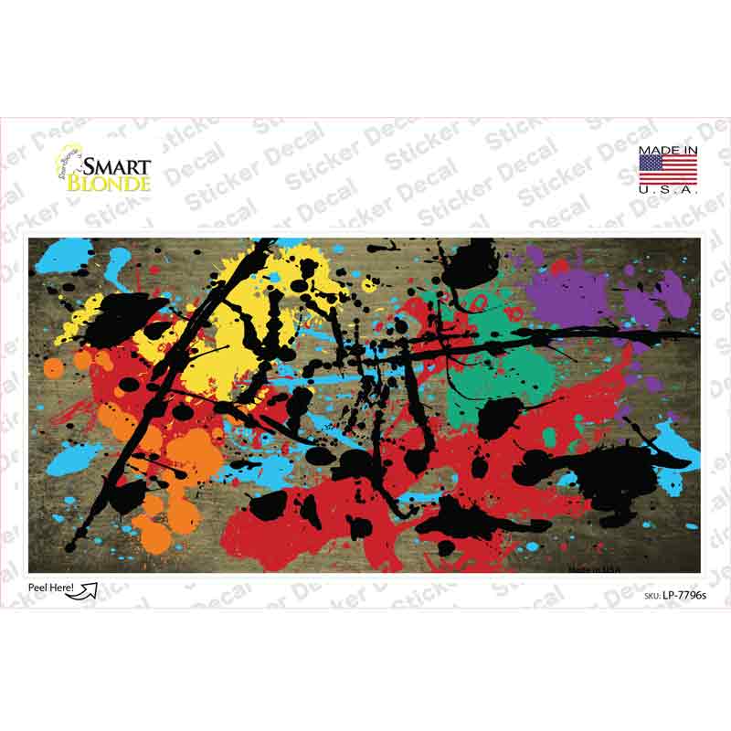 Gold Splatter Oil Rubbed Novelty Sticker Decal