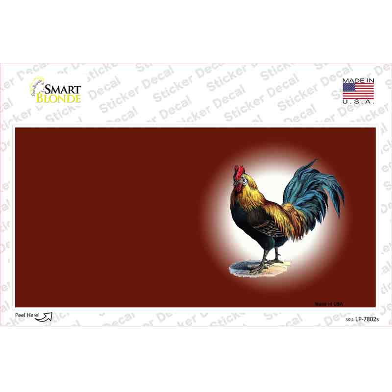 Rooster Offset Red Novelty Sticker Decal