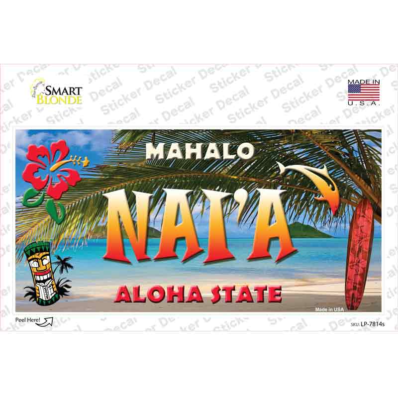 Naia Hawaii State Novelty Sticker Decal