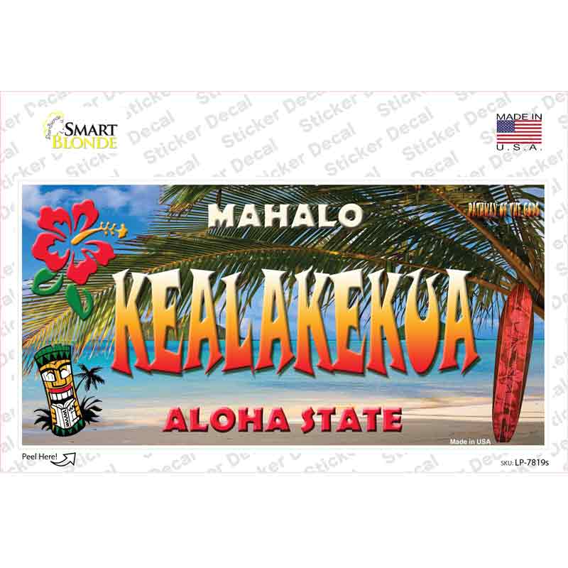 Kealakekua Hawaii State Novelty Sticker Decal