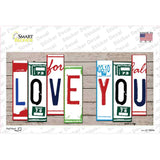 Love You Art Wood Novelty Sticker Decal