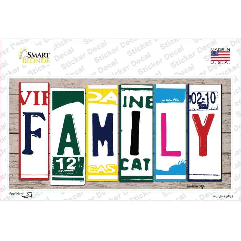 Family Art Wood Novelty Sticker Decal