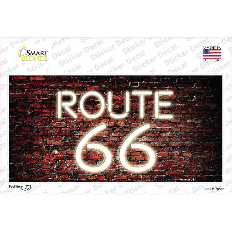 Route 66 Neon Brick Novelty Sticker Decal