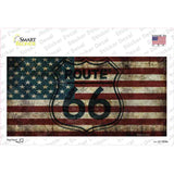 Route 66 American Flag Transparent Novelty Sticker Decal