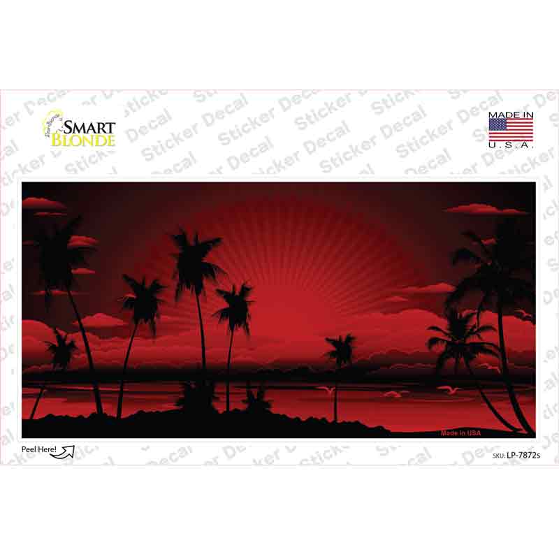 Sunset Red Novelty Sticker Decal