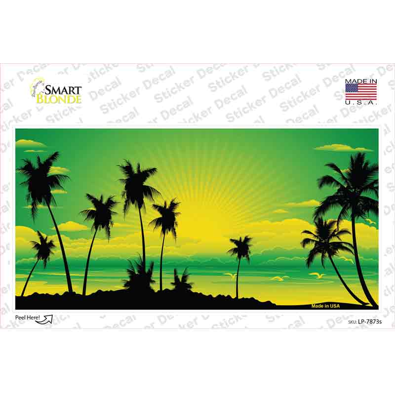 Sunset Yellow Green Novelty Sticker Decal