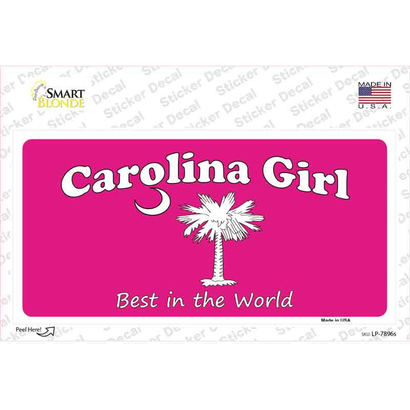 Carolina Girl Pink Novelty Sticker Decal