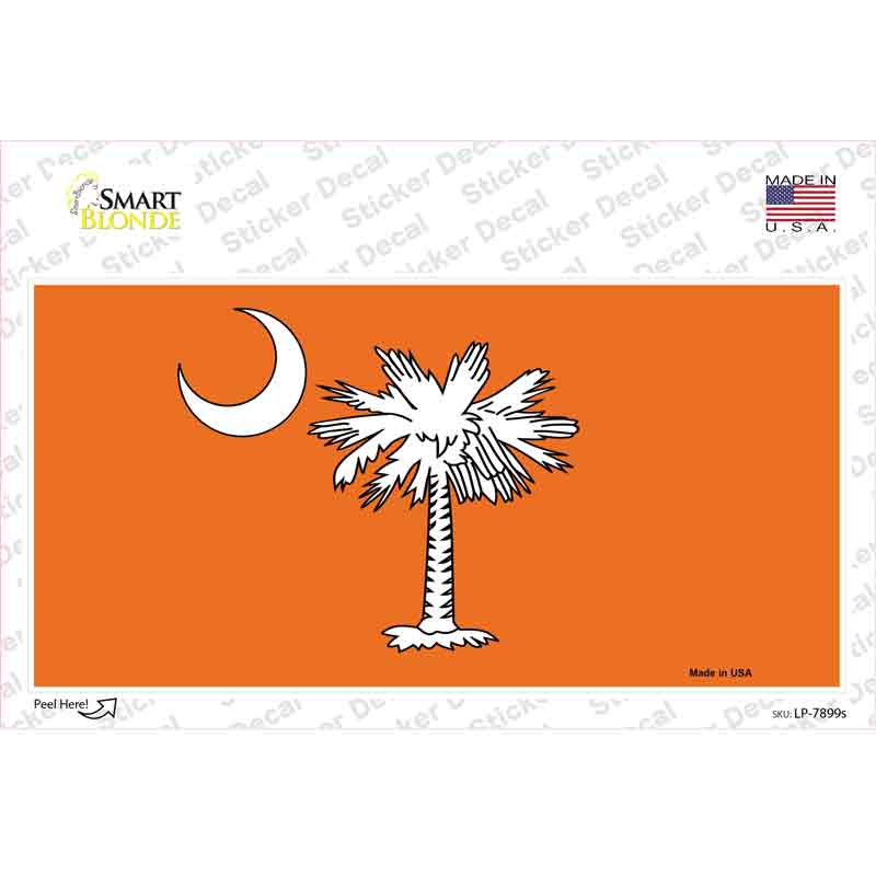 South Carolina Flag Orange Novelty Sticker Decal