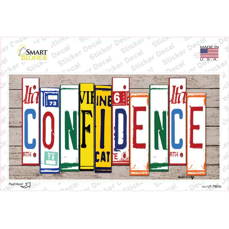 Confidence Wood Art Novelty Sticker Decal