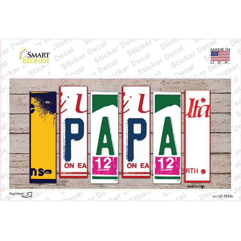 Papa Wood Art Novelty Sticker Decal