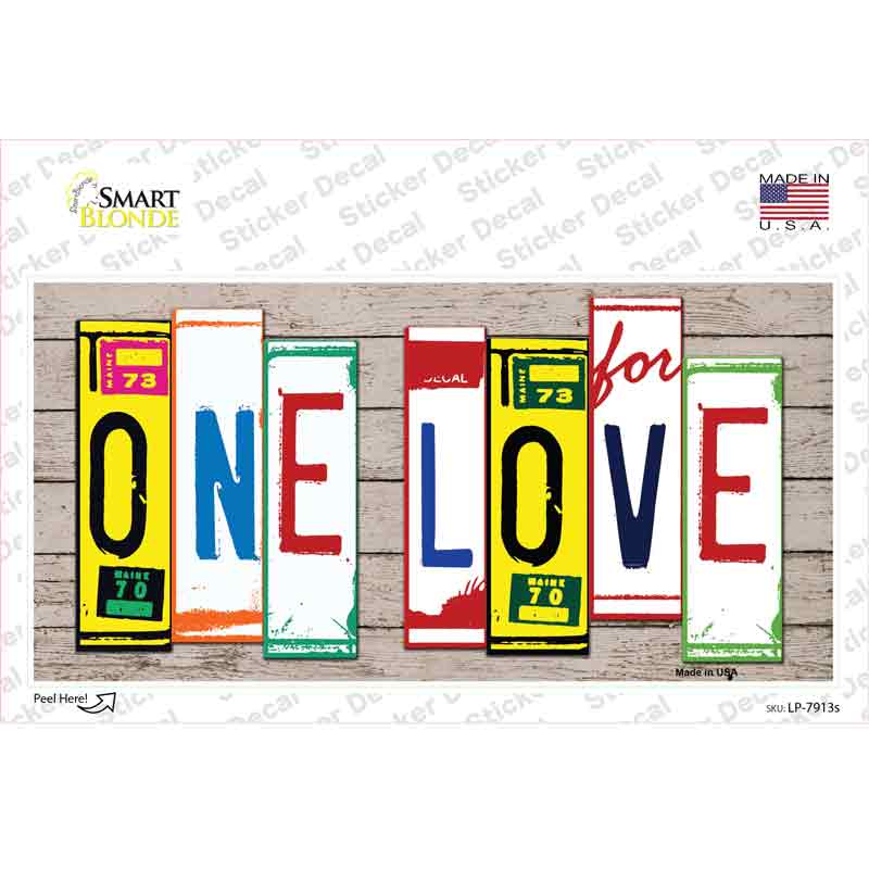 One Love Wood Art Novelty Sticker Decal