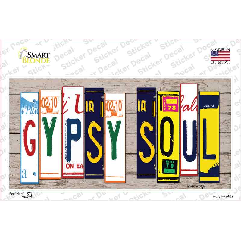 Gypsy Soul Wood Art Novelty Sticker Decal