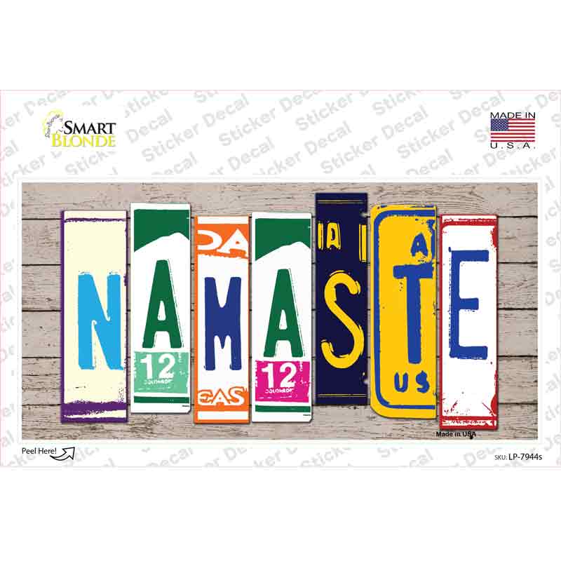 Namaste Wood Art Novelty Sticker Decal