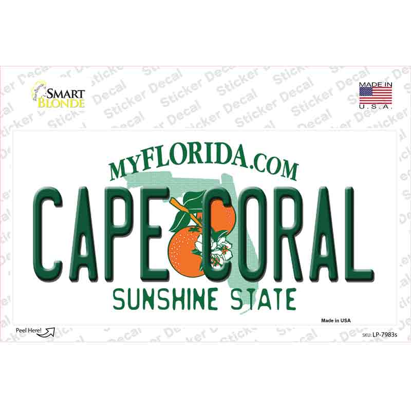 Cape Coral Florida Novelty Sticker Decal