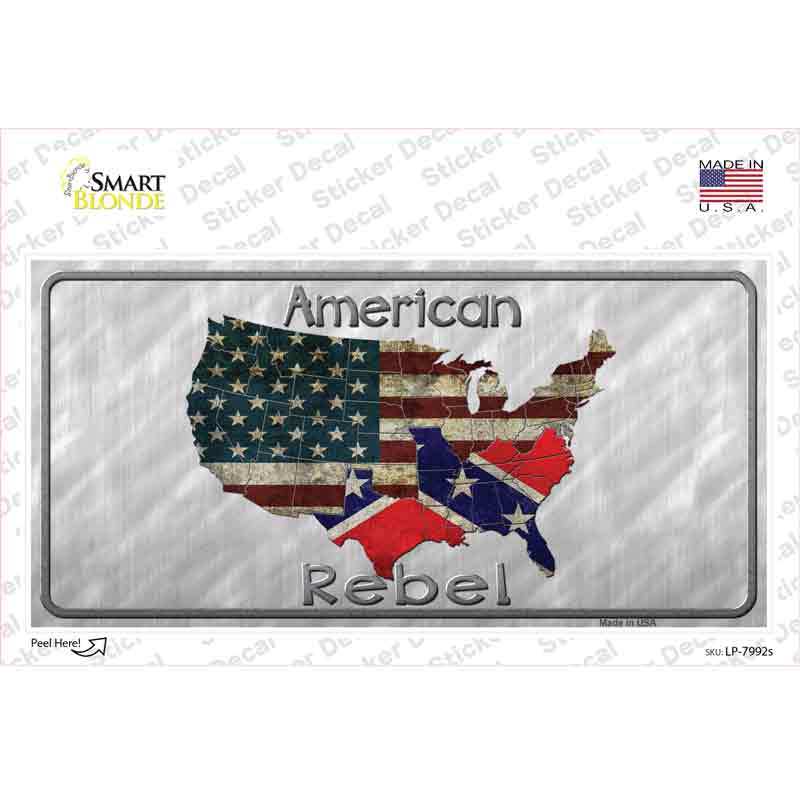 American Rebel Map Novelty Sticker Decal