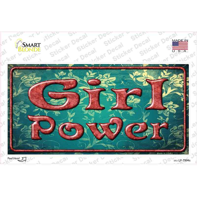 Girl Power Flowers Novelty Sticker Decal