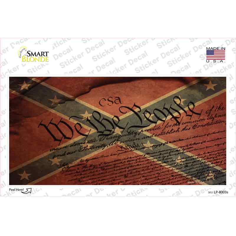 We The People Confederate Novelty Sticker Decal