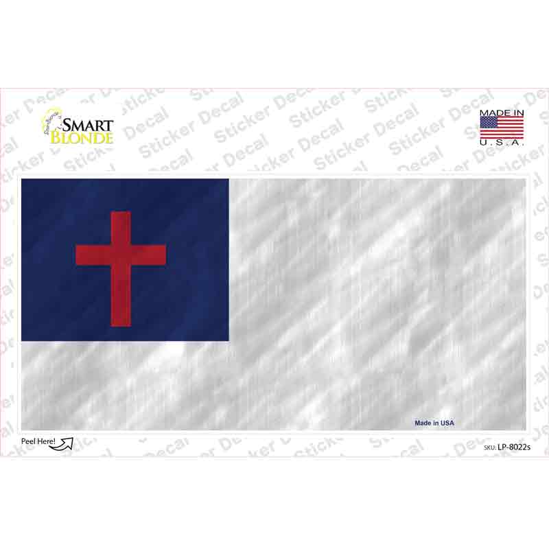 Christian Flag Novelty Sticker Decal