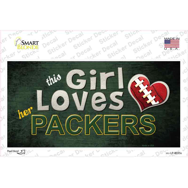This Girl Loves Her Packers Novelty Sticker Decal