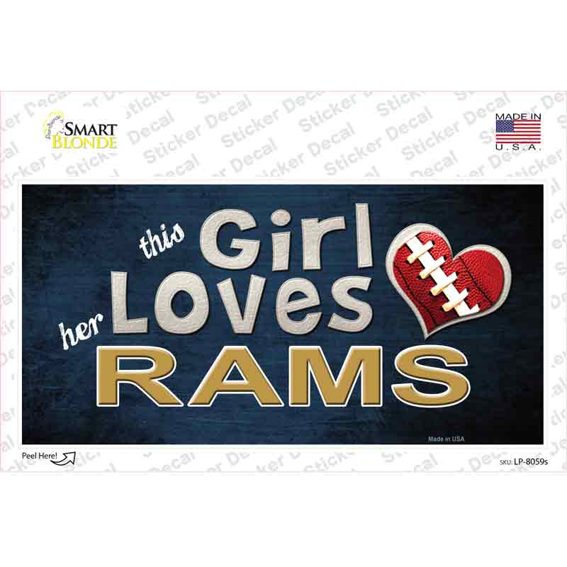 This Girl Loves Her Rams Novelty Sticker Decal