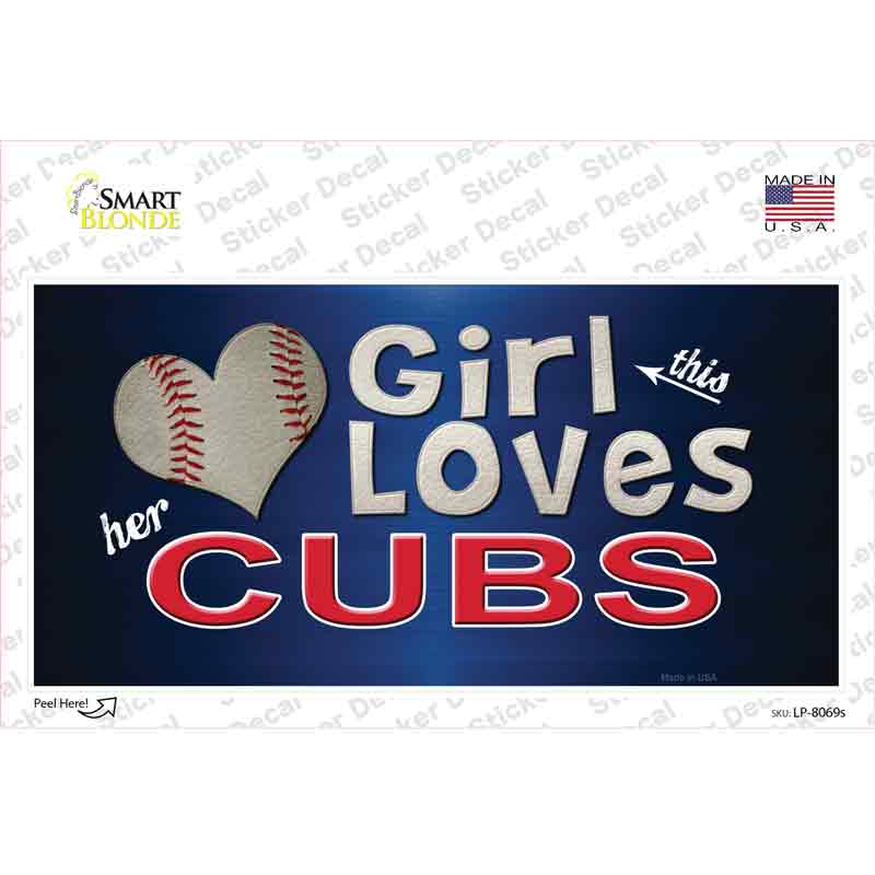 This Girl Loves Her Cubs Novelty Sticker Decal