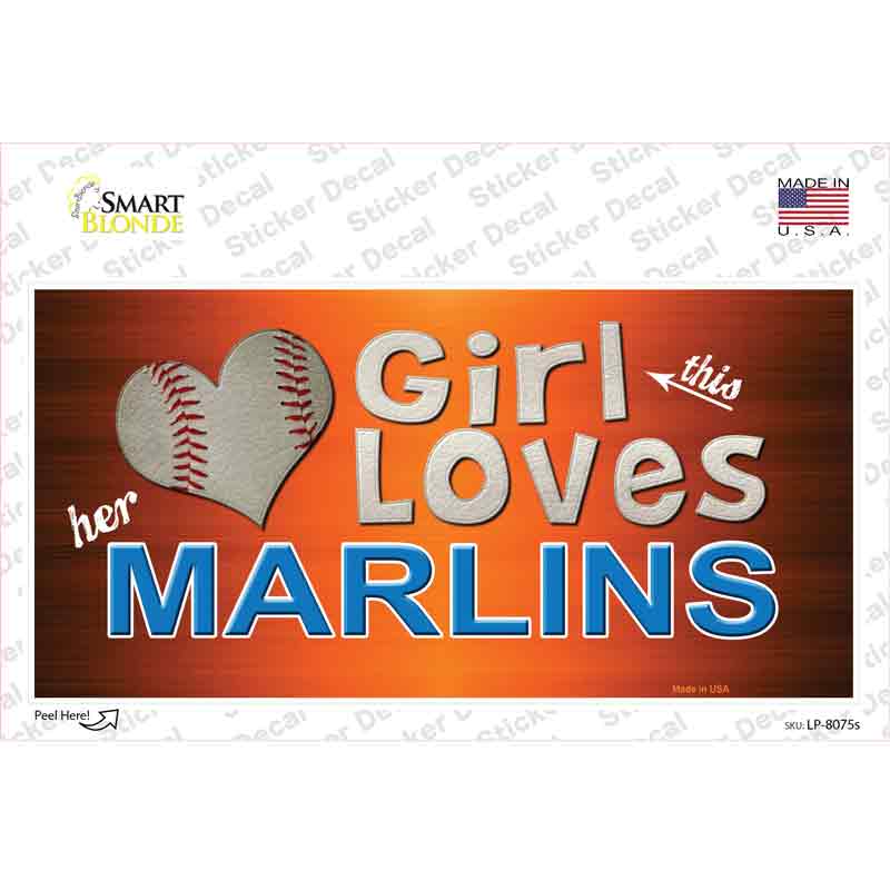 This Girl Loves Her Marlins Novelty Sticker Decal
