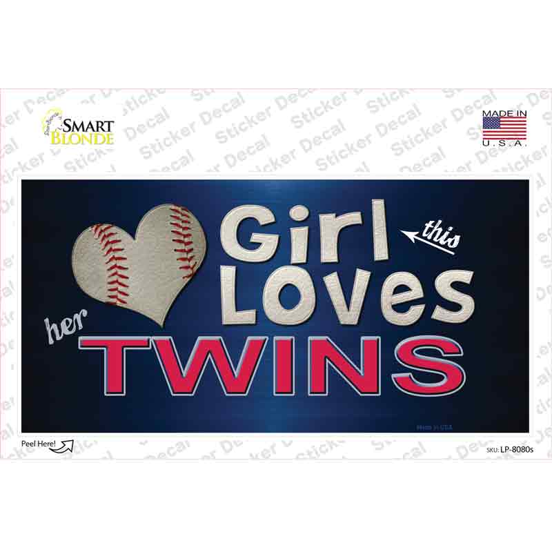 This Girl Loves Her Twins Novelty Sticker Decal