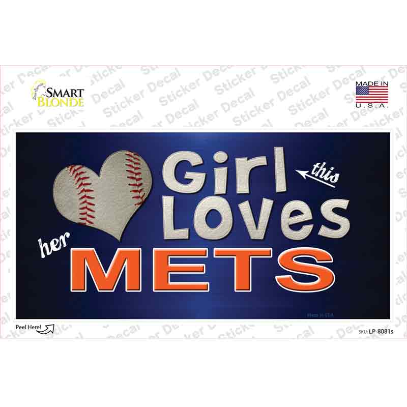 This Girl Loves Her Mets Novelty Sticker Decal