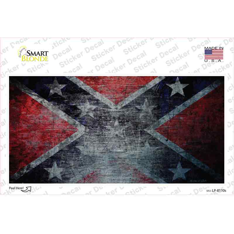 Confederate Flag Scratched Novelty Sticker Decal