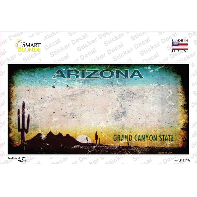 Arizona State Rusty Novelty Sticker Decal