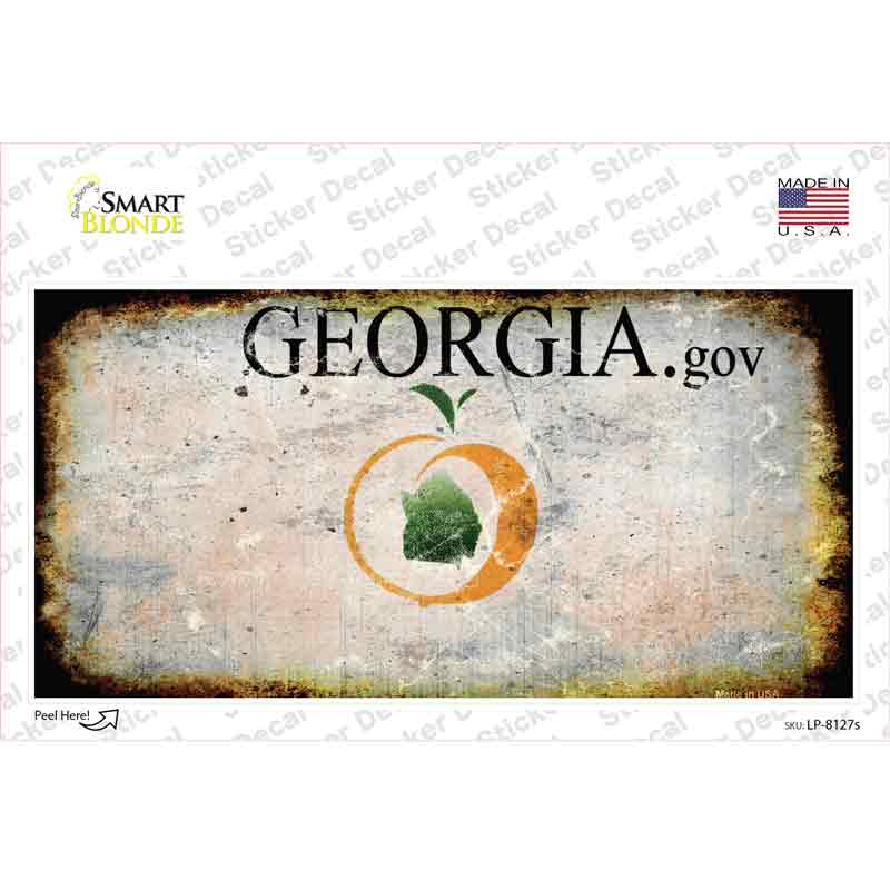 Georgia State Rusty Novelty Sticker Decal