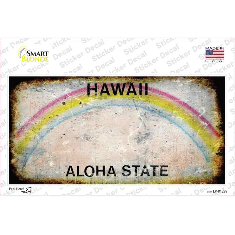 Hawaii State Rusty Novelty Sticker Decal