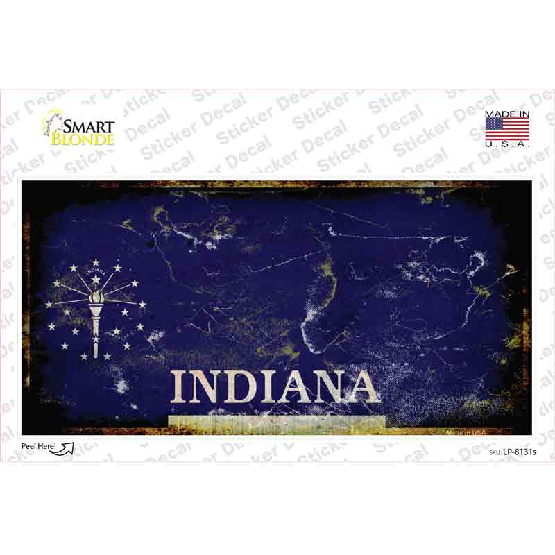 Indiana State Rusty Novelty Sticker Decal