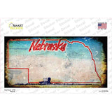 Nebraska State Rusty Novelty Sticker Decal