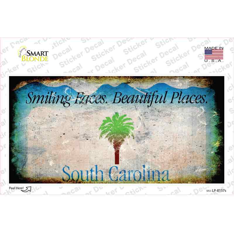 South Carolina State Rusty Novelty Sticker Decal