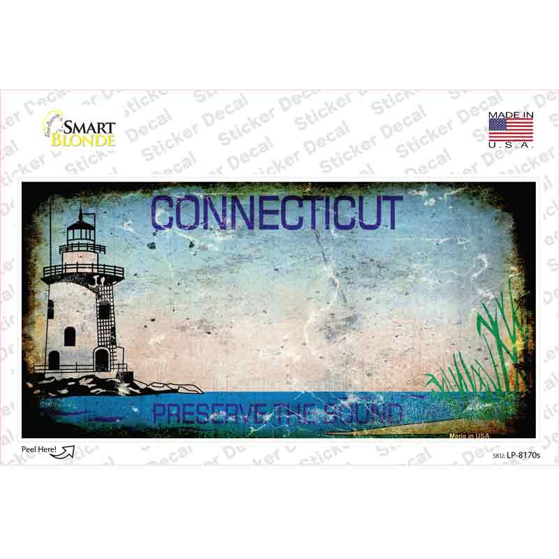Connecticut Rusty Novelty Sticker Decal