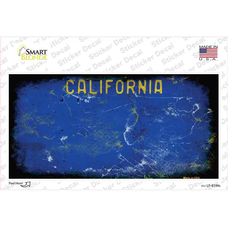 California Blue State Rusty Novelty Sticker Decal